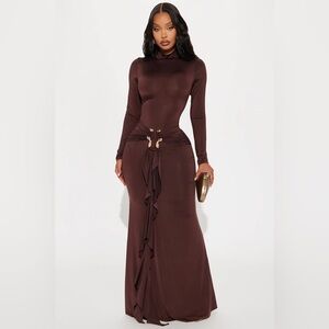In The Moment Maxi Dress - Chocolate